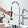 Stylish Chrome Kitchen Faucet with Pull Down Dual Swivel Spout - Best Kitchen Sink Faucets 10