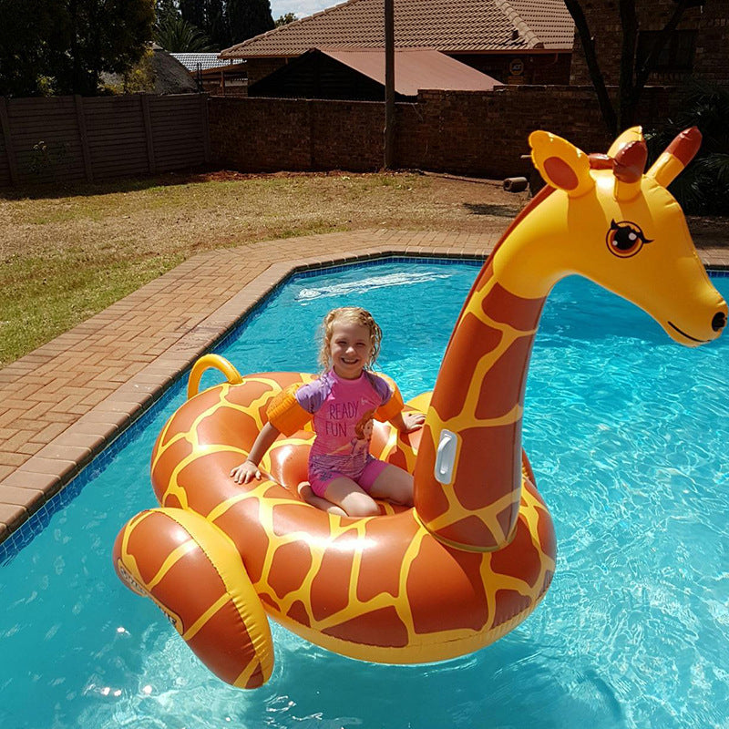 Aufblasbare Wasserliege Giraffe — Robuste PVC-Konstruktion, Markante Konturgrafik