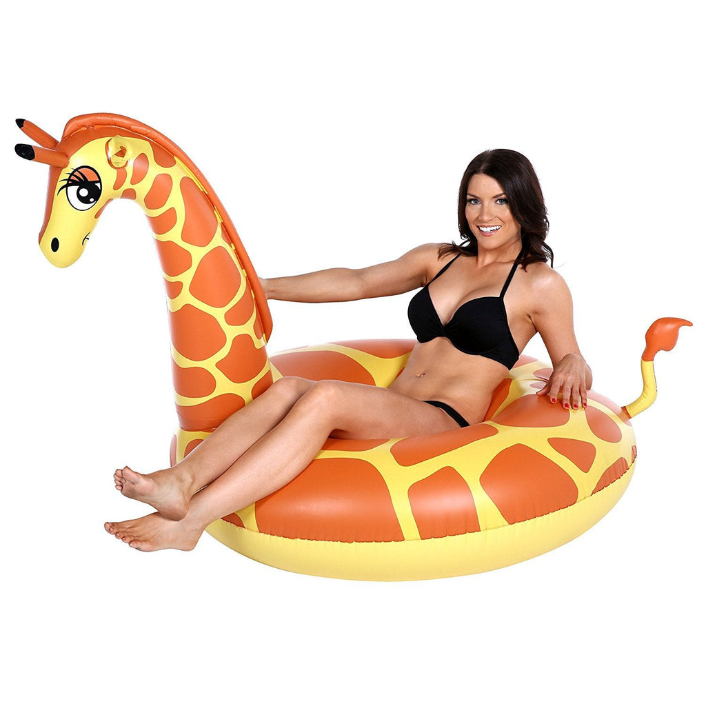 Aufblasbare Wasserliege Giraffe — Robuste PVC-Konstruktion, Markante Konturgrafik