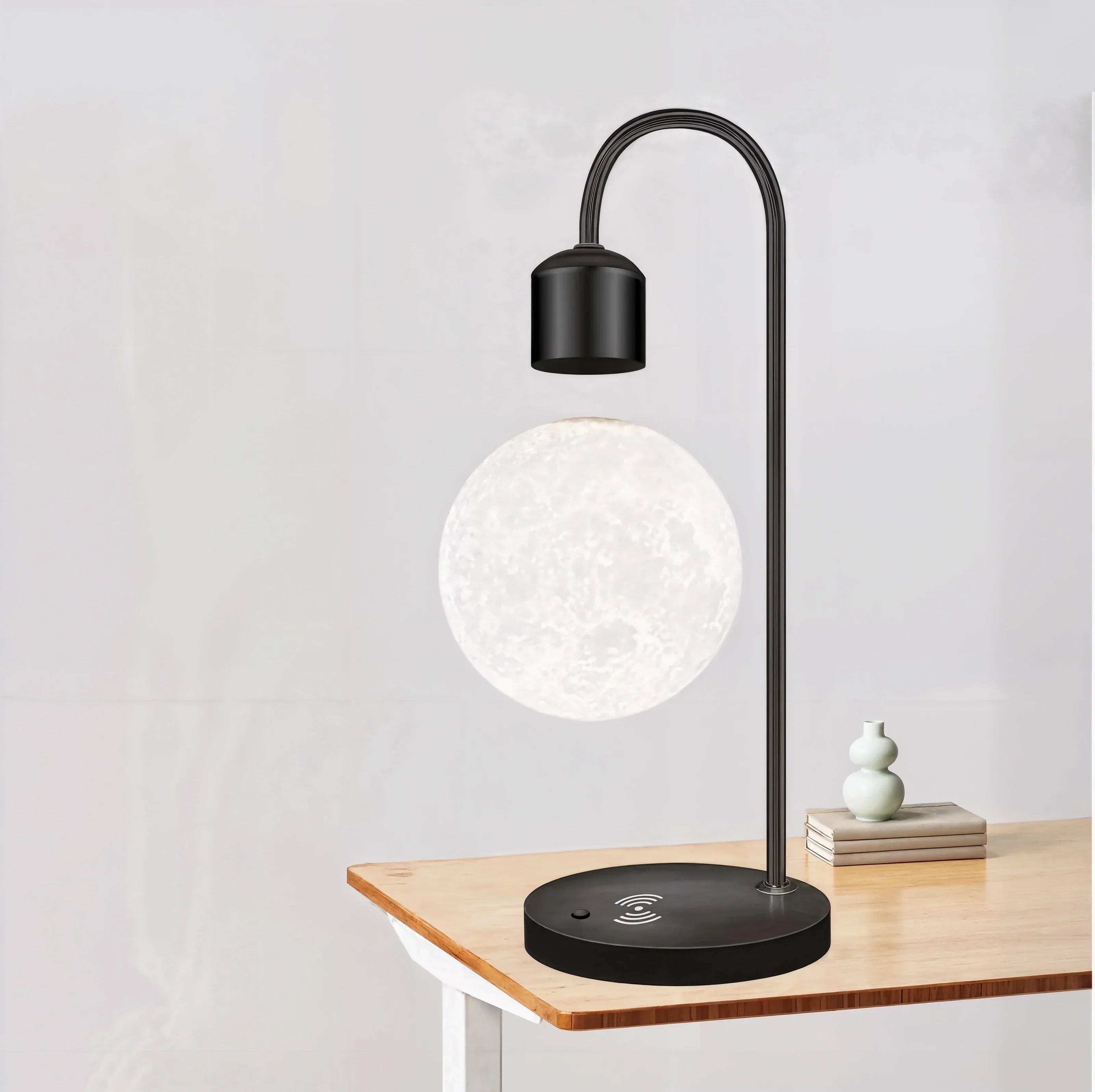 LuminoMoon LED Floating Moon Desk Lamp For Bedroom And Study Minimalist Night Light