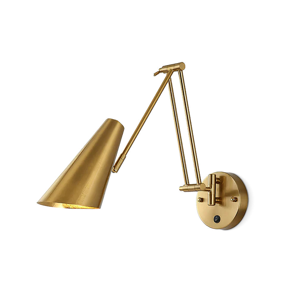 Industrial Adjustable Wall Lamp With Swivel Arm E26 E27 Socket For Reading And Bedroom