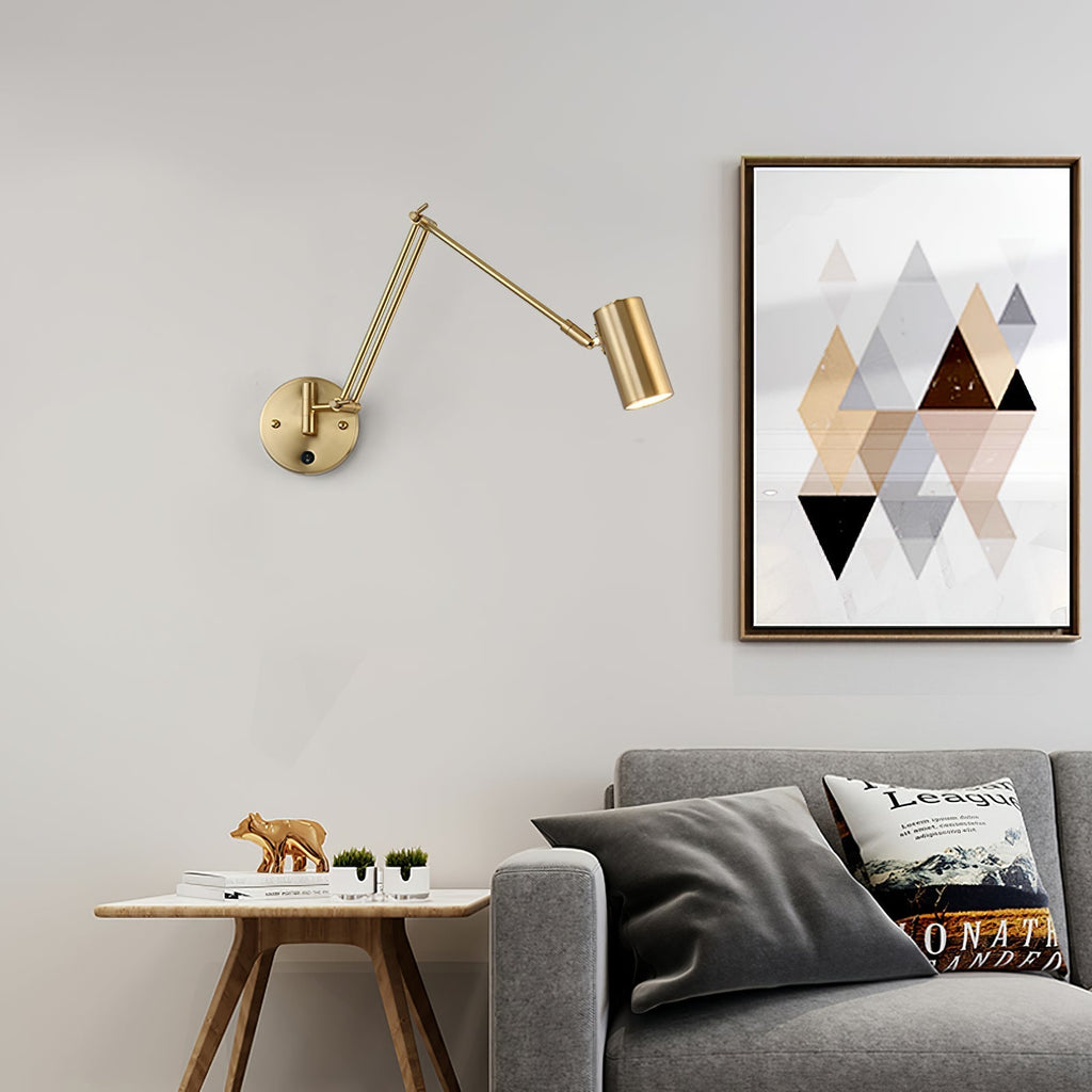 Industrial Adjustable Wall Lamp With Swivel Arm E26 E27 Socket For Reading And Bedroom