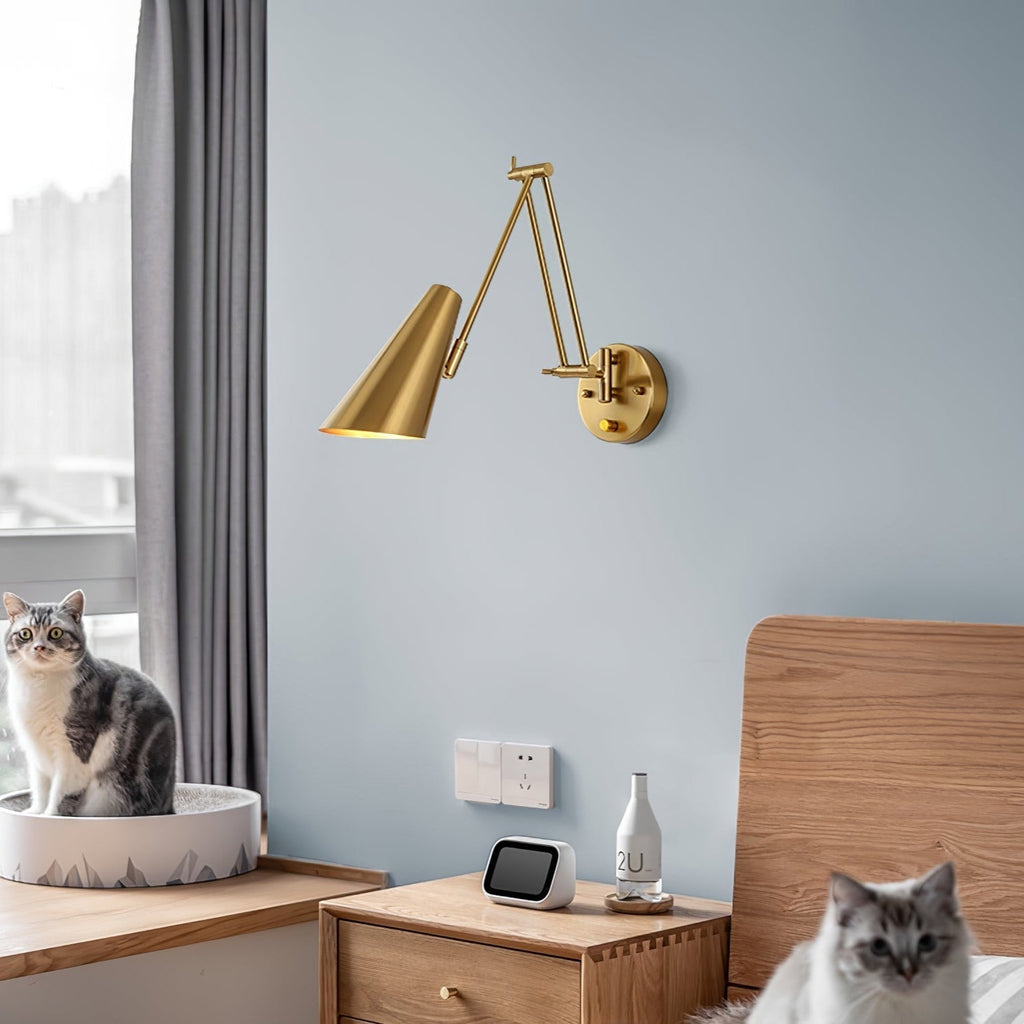 Industrial Adjustable Wall Lamp With Swivel Arm E26 E27 Socket For Reading And Bedroom