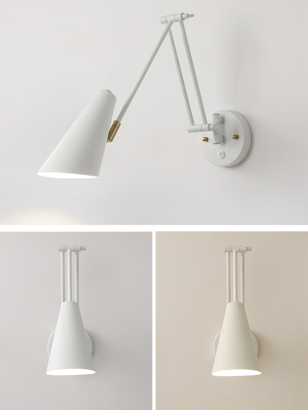 Industrial Adjustable Wall Lamp With Swivel Arm E26 E27 Socket For Reading And Bedroom