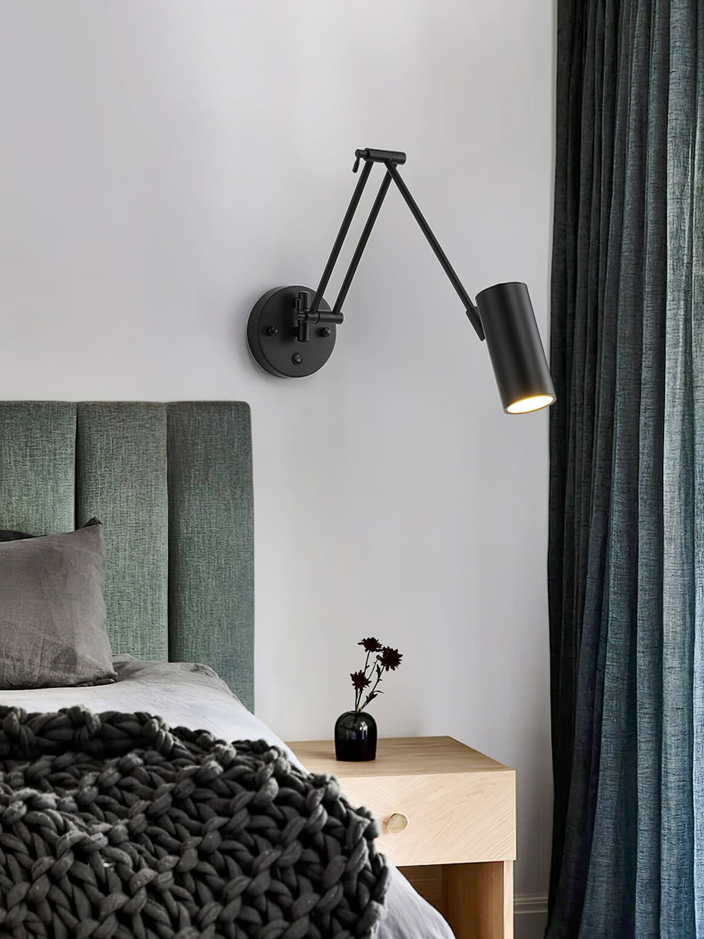 Industrial Adjustable Wall Lamp With Swivel Arm E26 E27 Socket For Reading And Bedroom