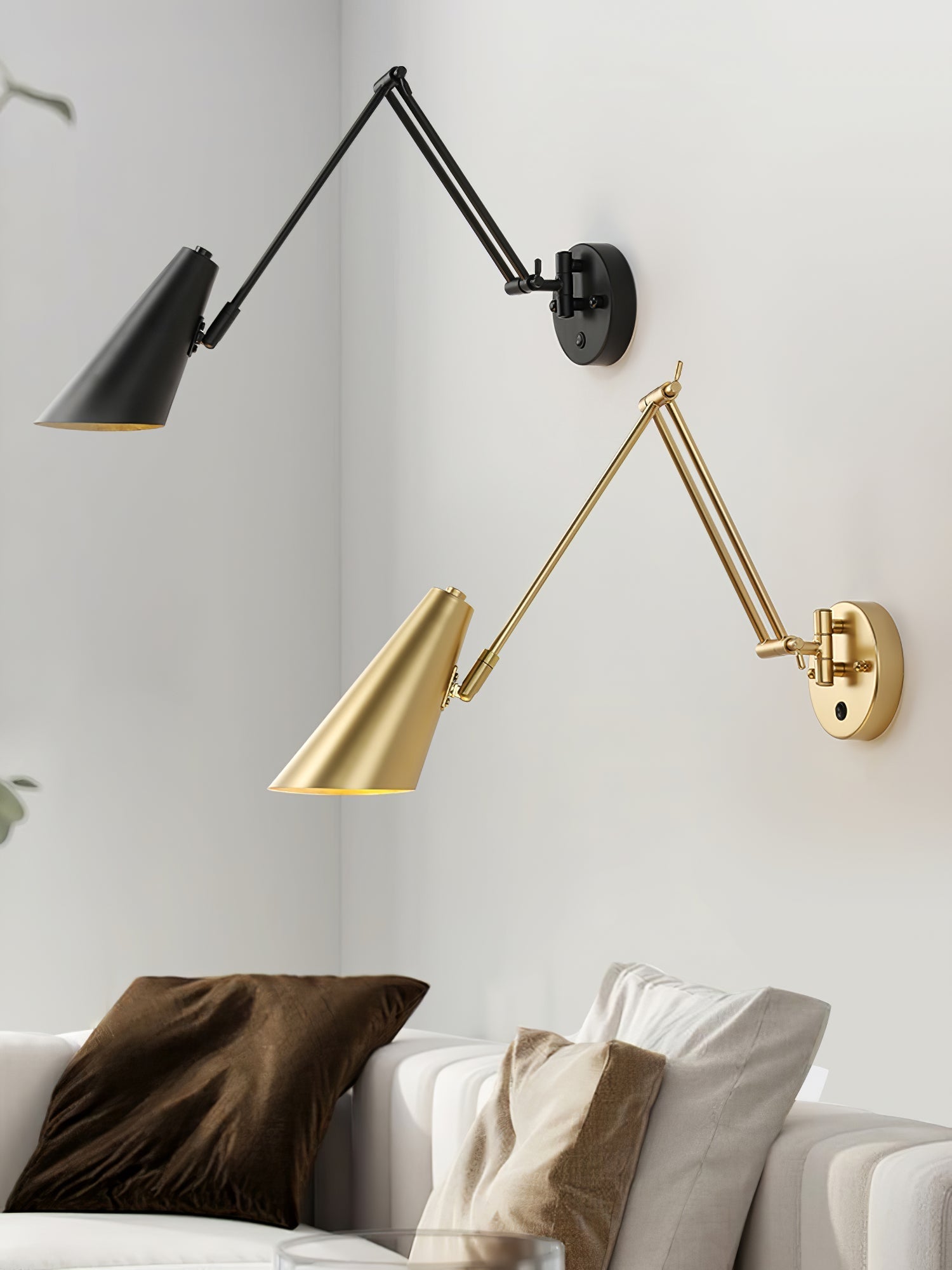 Industrial Adjustable Wall Lamp With Swivel Arm E26 E27 Socket For Reading And Bedroom