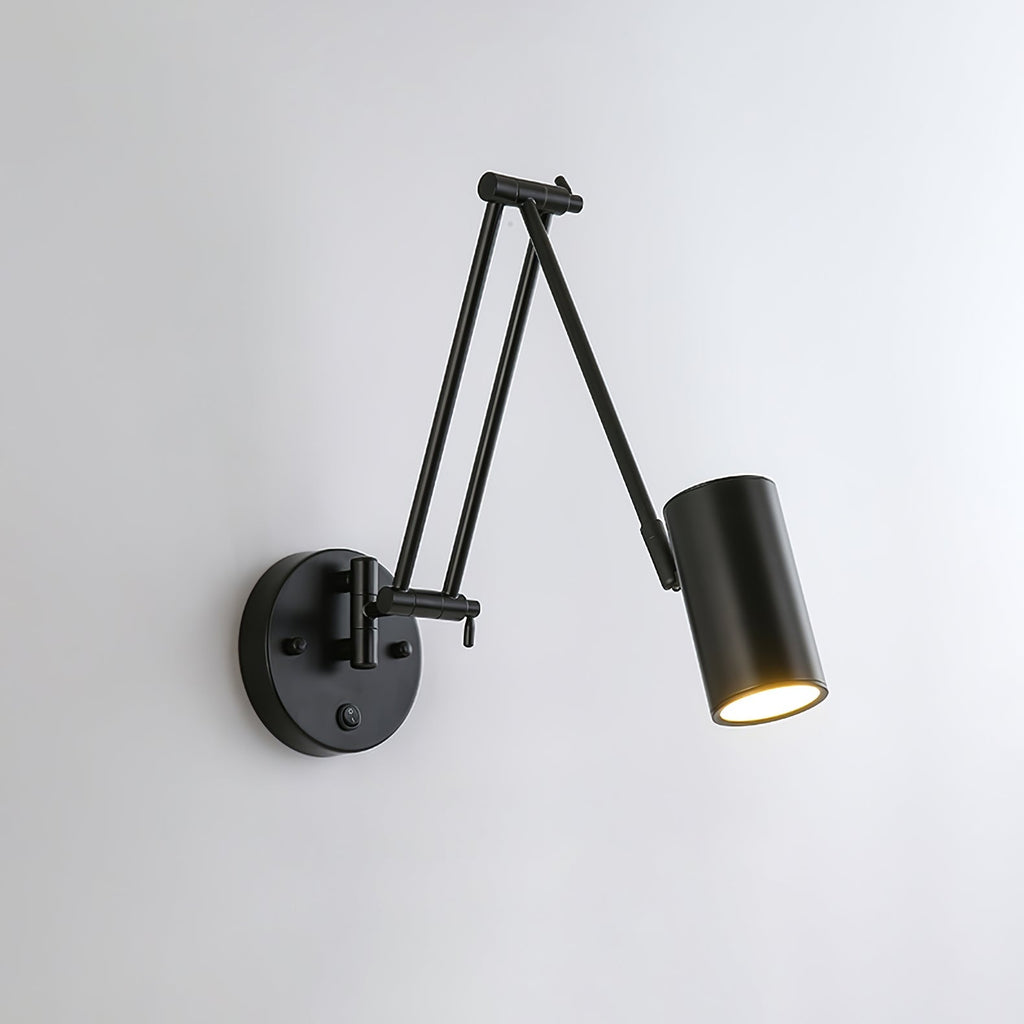 Industrial Adjustable Wall Lamp With Swivel Arm E26 E27 Socket For Reading And Bedroom