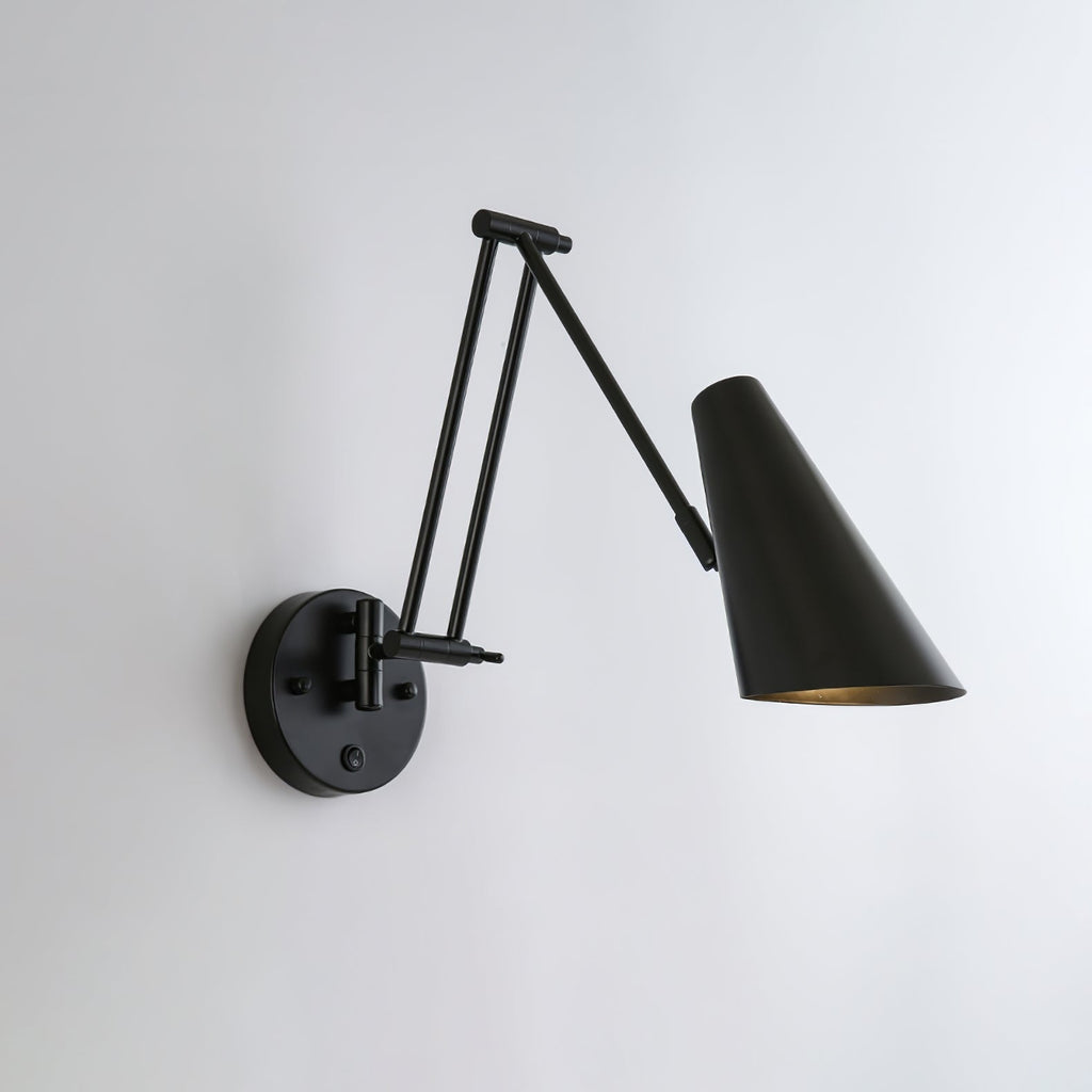 Industrial Adjustable Wall Lamp With Swivel Arm E26 E27 Socket For Reading And Bedroom