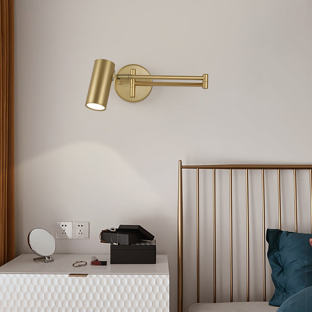 Industrial Iron Wall Lamp With 180 Degree Swivel Arm For Reading Bedroom Nightstand
