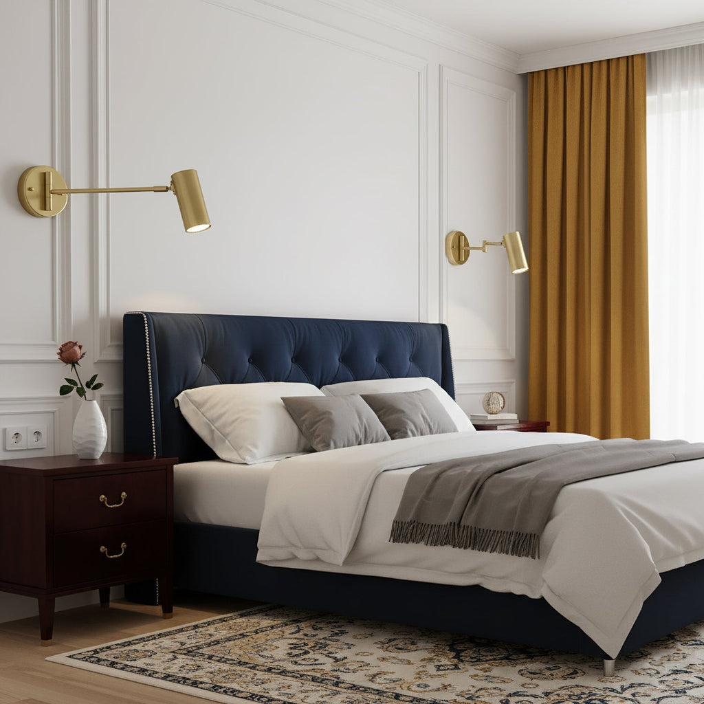 Industrial Iron Wall Lamp With 180 Degree Swivel Arm For Reading Bedroom Nightstand