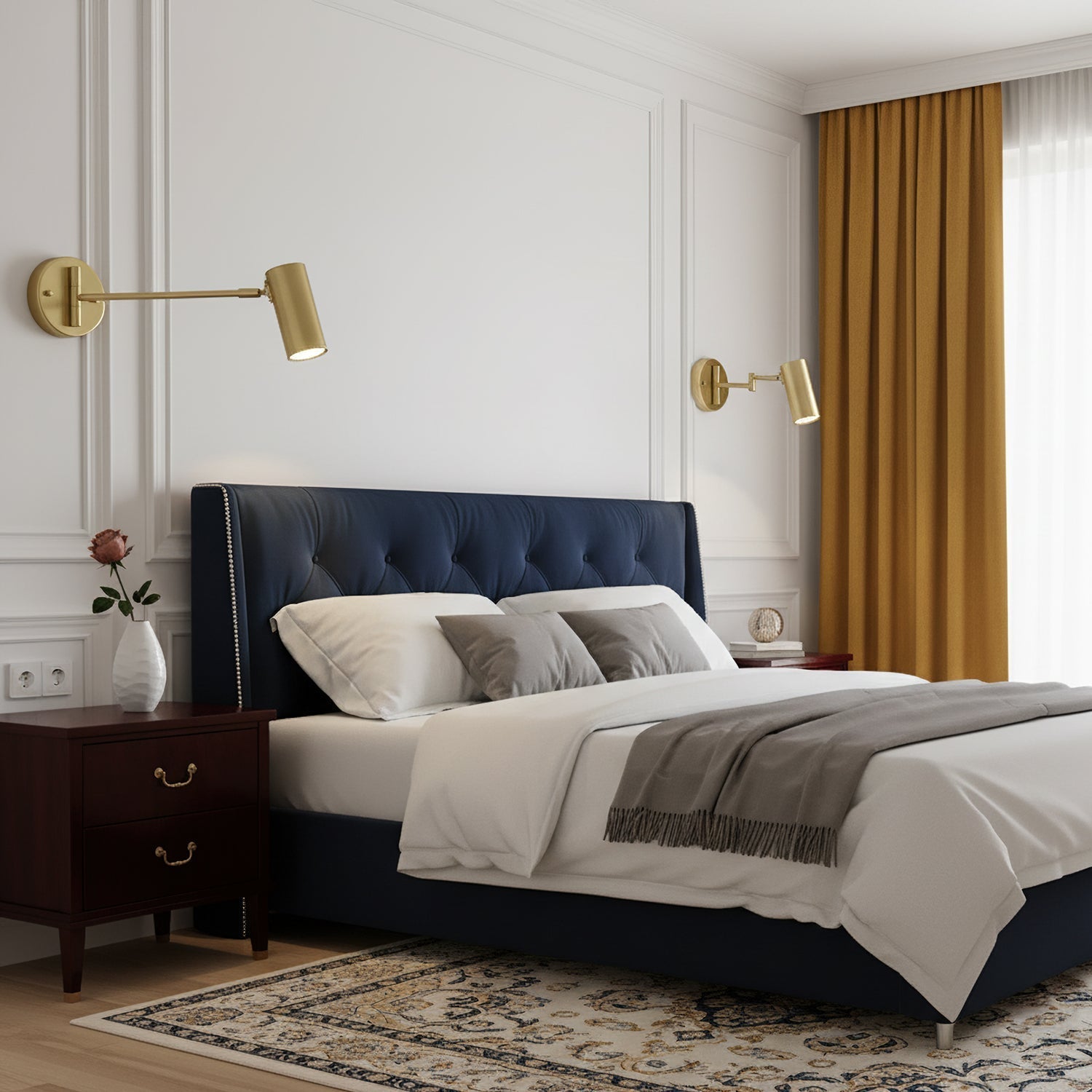Industrial Iron Wall Lamp With 180 Degree Swivel Arm For Reading Bedroom Nightstand