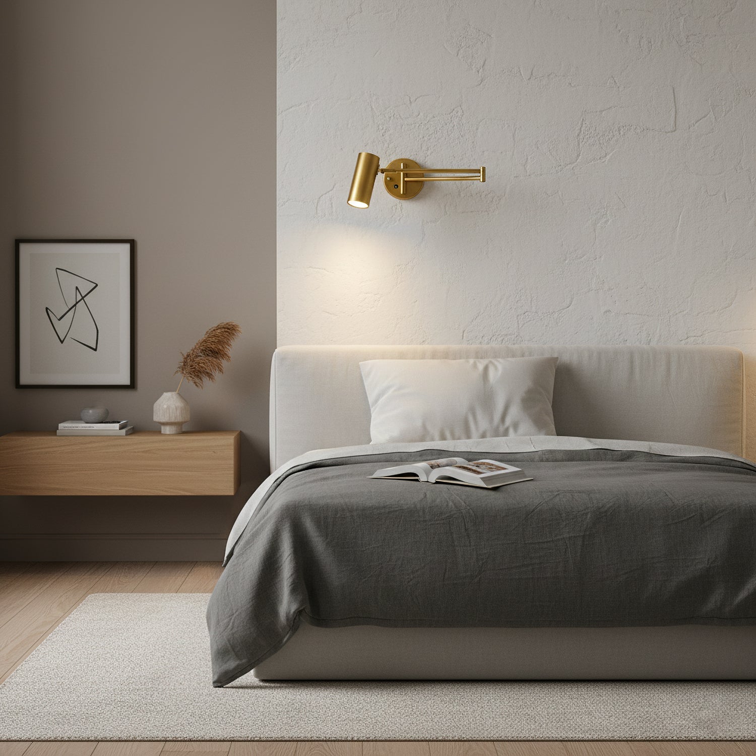 Industrial Iron Wall Lamp With 180 Degree Swivel Arm For Reading Bedroom Nightstand