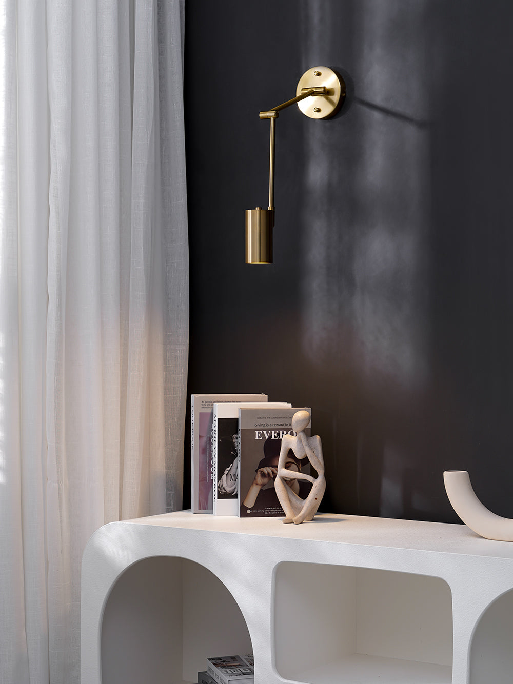 Industrial Iron Wall Lamp With 180 Degree Swivel Arm For Reading Bedroom Nightstand