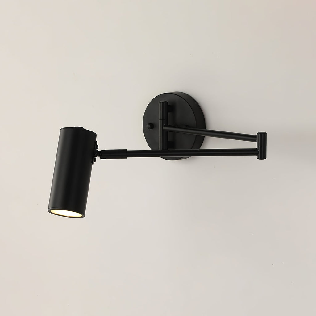 Industrial Iron Wall Lamp With 180 Degree Swivel Arm For Reading Bedroom Nightstand