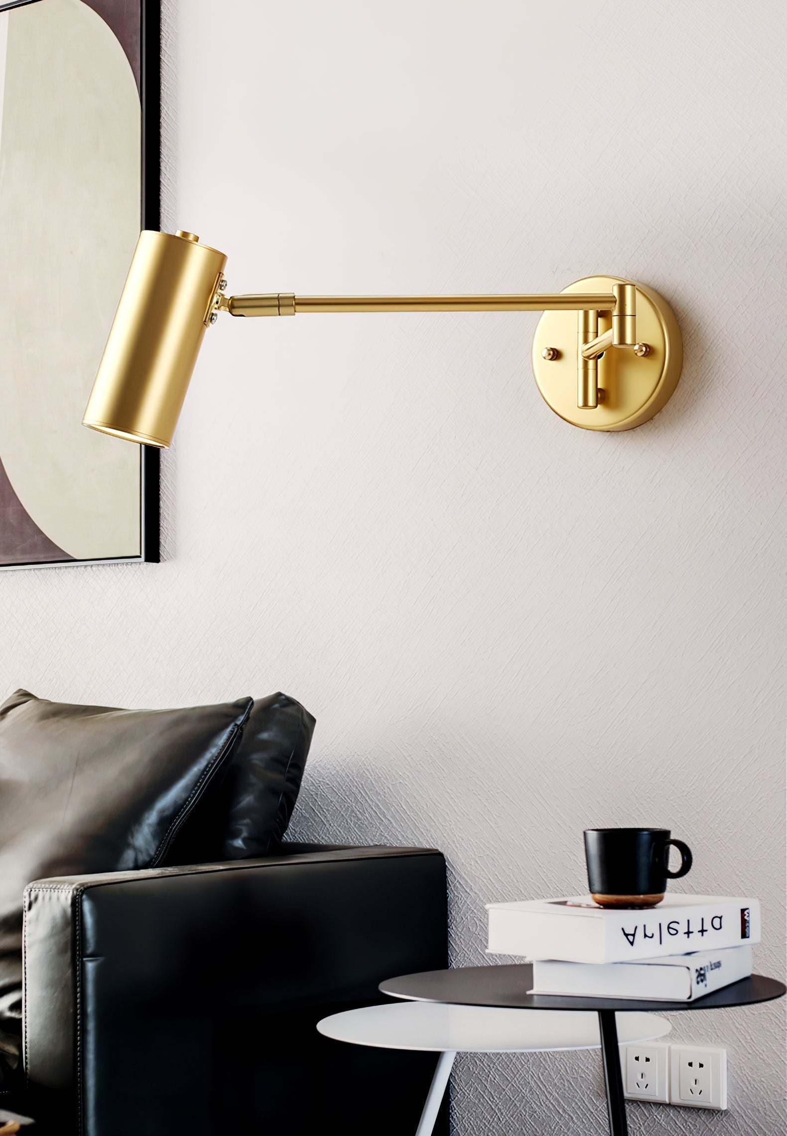 Industrial Iron Wall Lamp With 180 Degree Swivel Arm For Reading Bedroom Nightstand