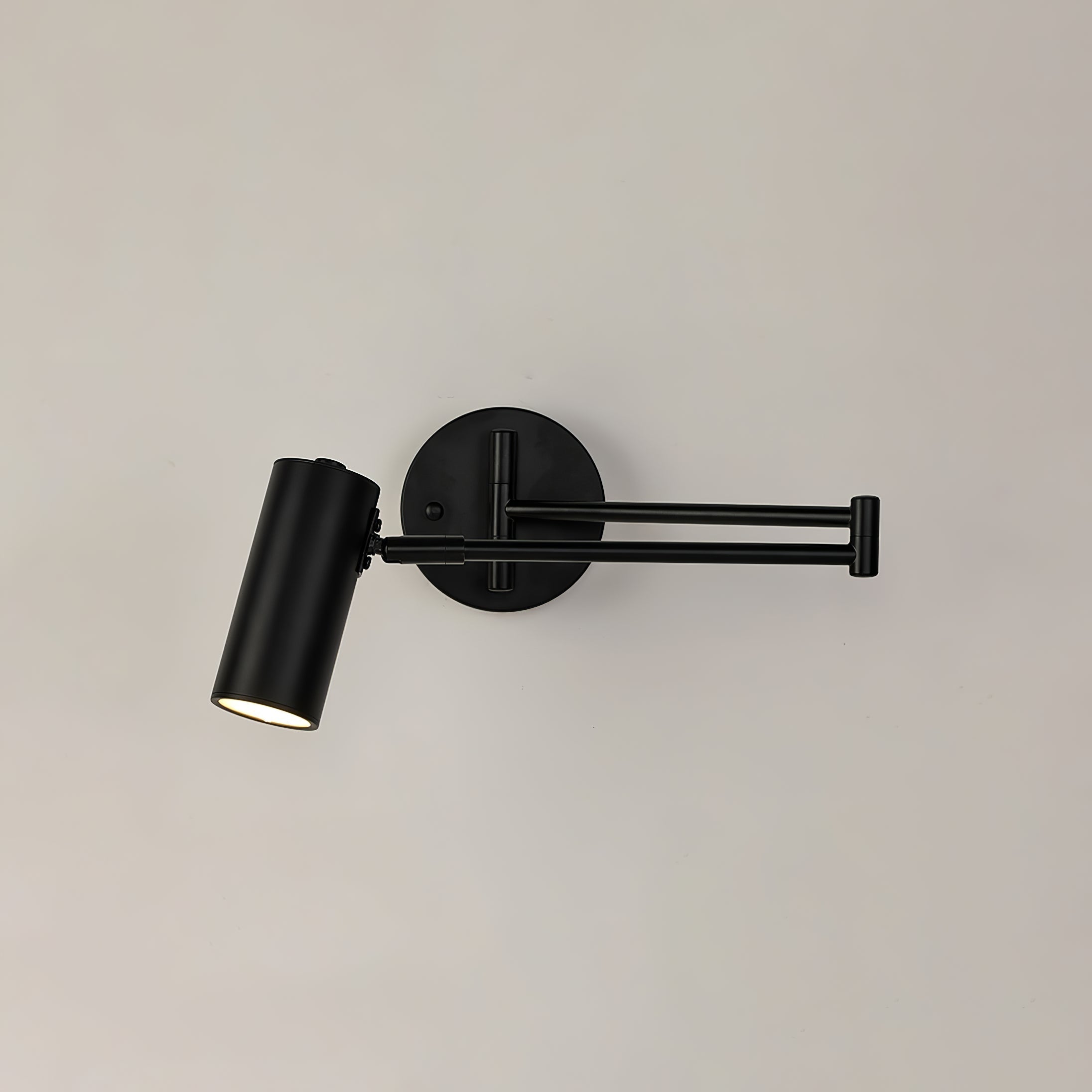 Versatile Wall Light With Adjustable Arm And Cylindrical Spotlight In Brass Or Black Metal