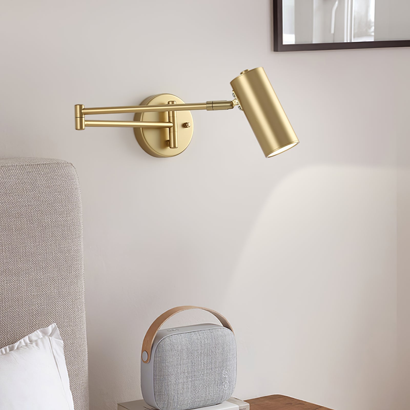 Industrial Iron Wall Lamp With 180 Degree Swivel Arm For Reading Bedroom Nightstand