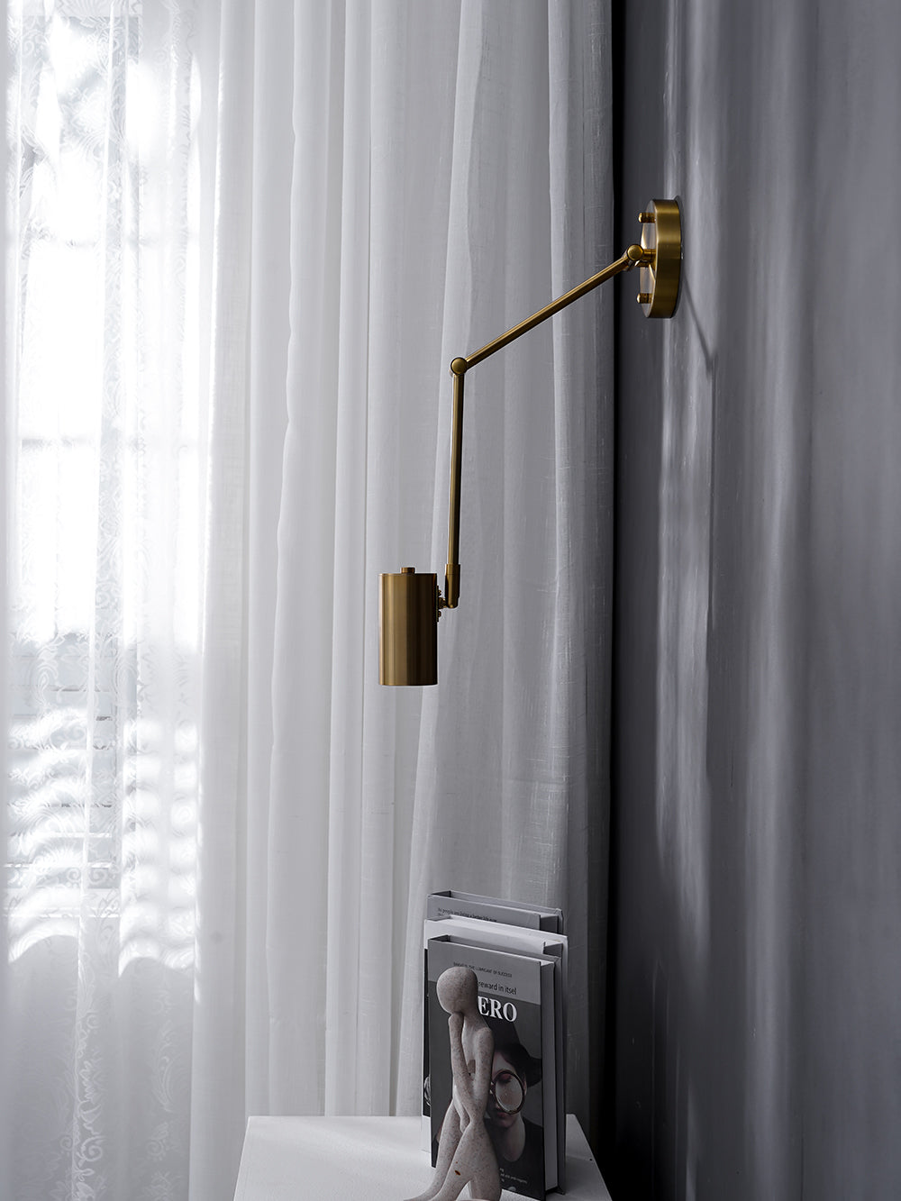 Industrial Iron Wall Lamp With 180 Degree Swivel Arm For Reading Bedroom Nightstand