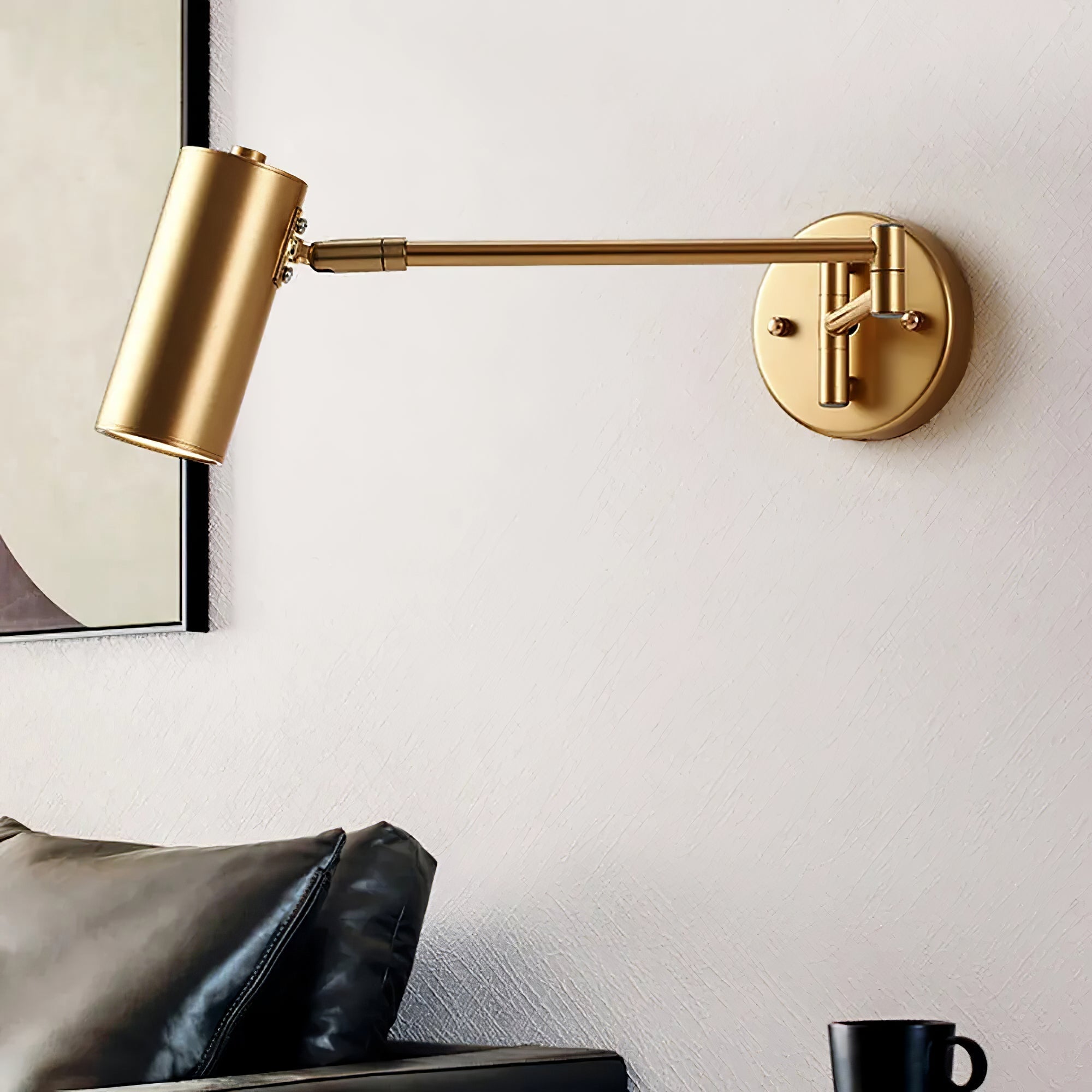 Industrial Iron Wall Lamp With 180 Degree Swivel Arm For Reading Bedroom Nightstand