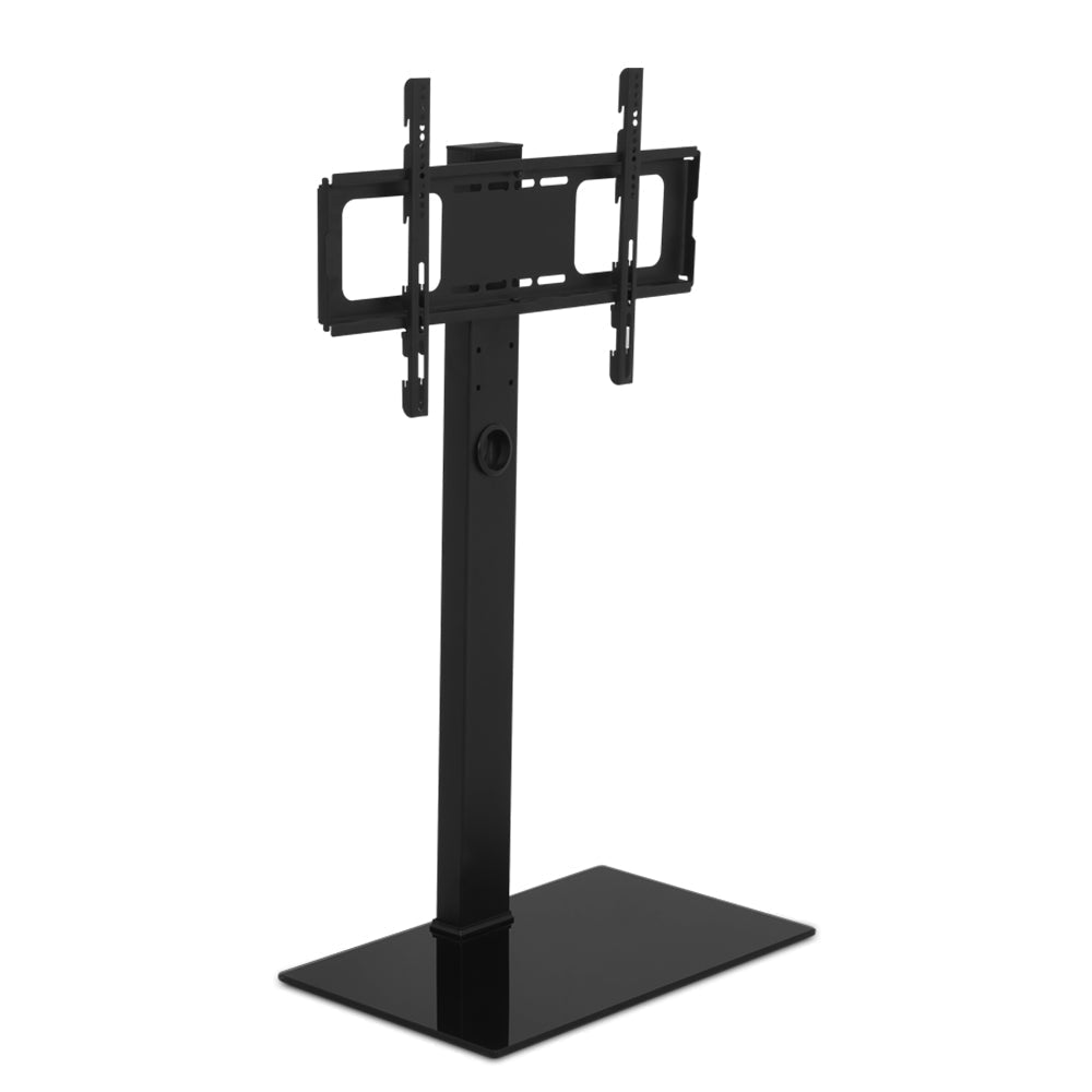 Adjustable Swivel TV Floor Stand With Glass Shelf For 32 To 70 Inch TVs