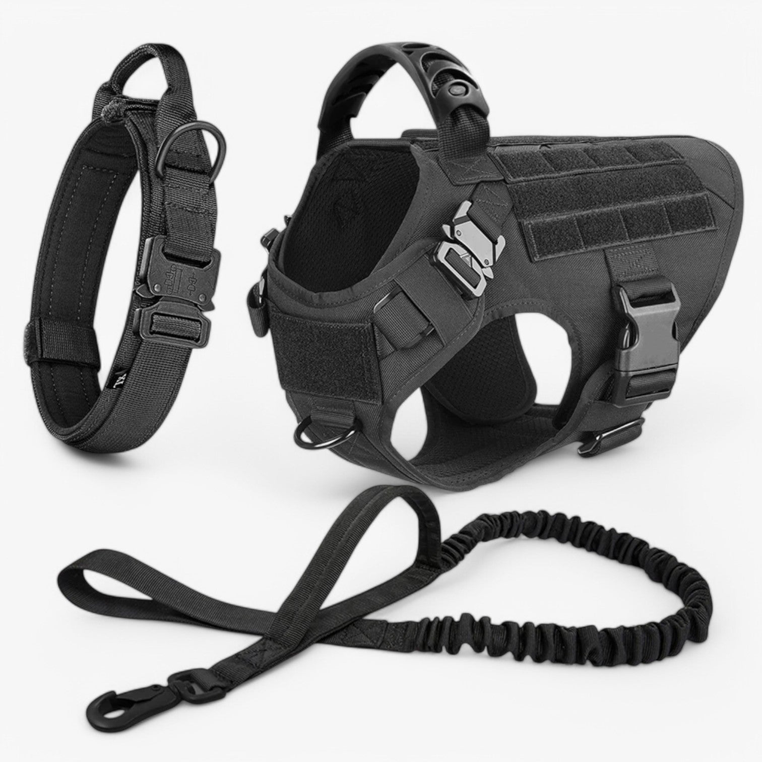Tactical Dog Harness With Quick Release And Handle - Adjustable Training Vest For Control
