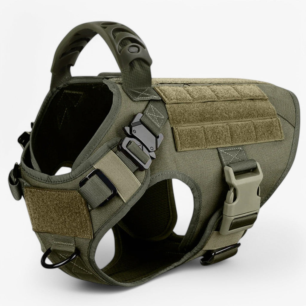 Tactical Dog Harness With Quick Release And Handle - Adjustable Training Vest For Control