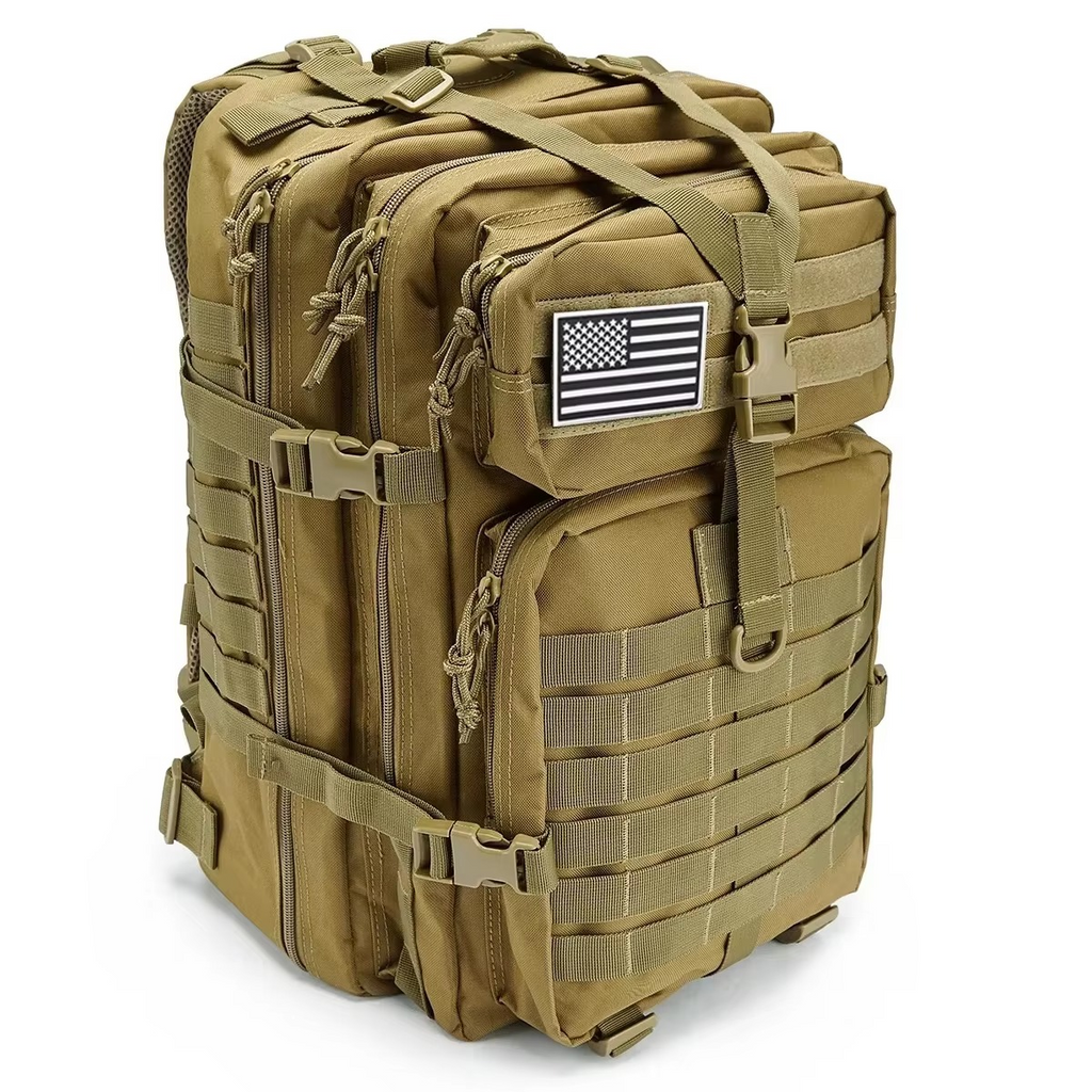 Mochila tática para atividades ao ar livre — sistema MOLLE, design ergonómico