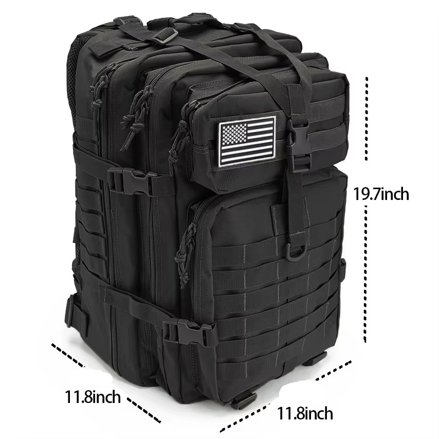 Mochila tática para atividades ao ar livre — sistema MOLLE, design ergonómico