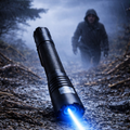 Waterproof Tactical Flashlight — Sealed Housing, Concentrated Blue Beam