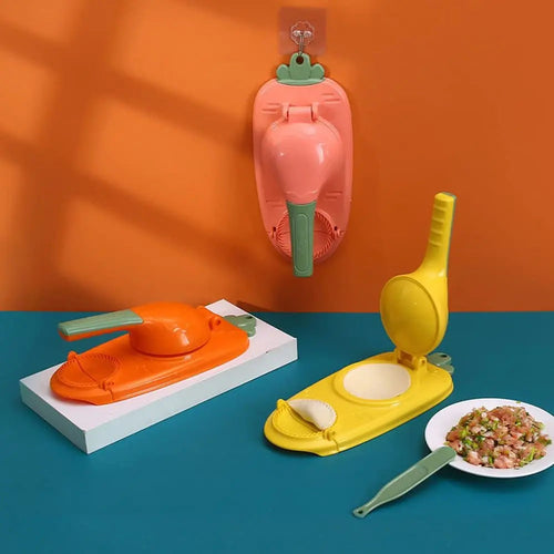 2-in-1 Dumpling Maker — Uniform Dough Circles and Easy Folding in One Motion