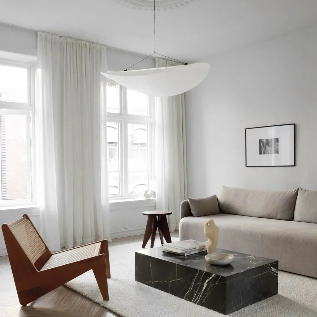 Modern Silk Pendant Light For Ceiling With Cloudlike Diffuser And Soft Even Glow For Contemporary Interiors