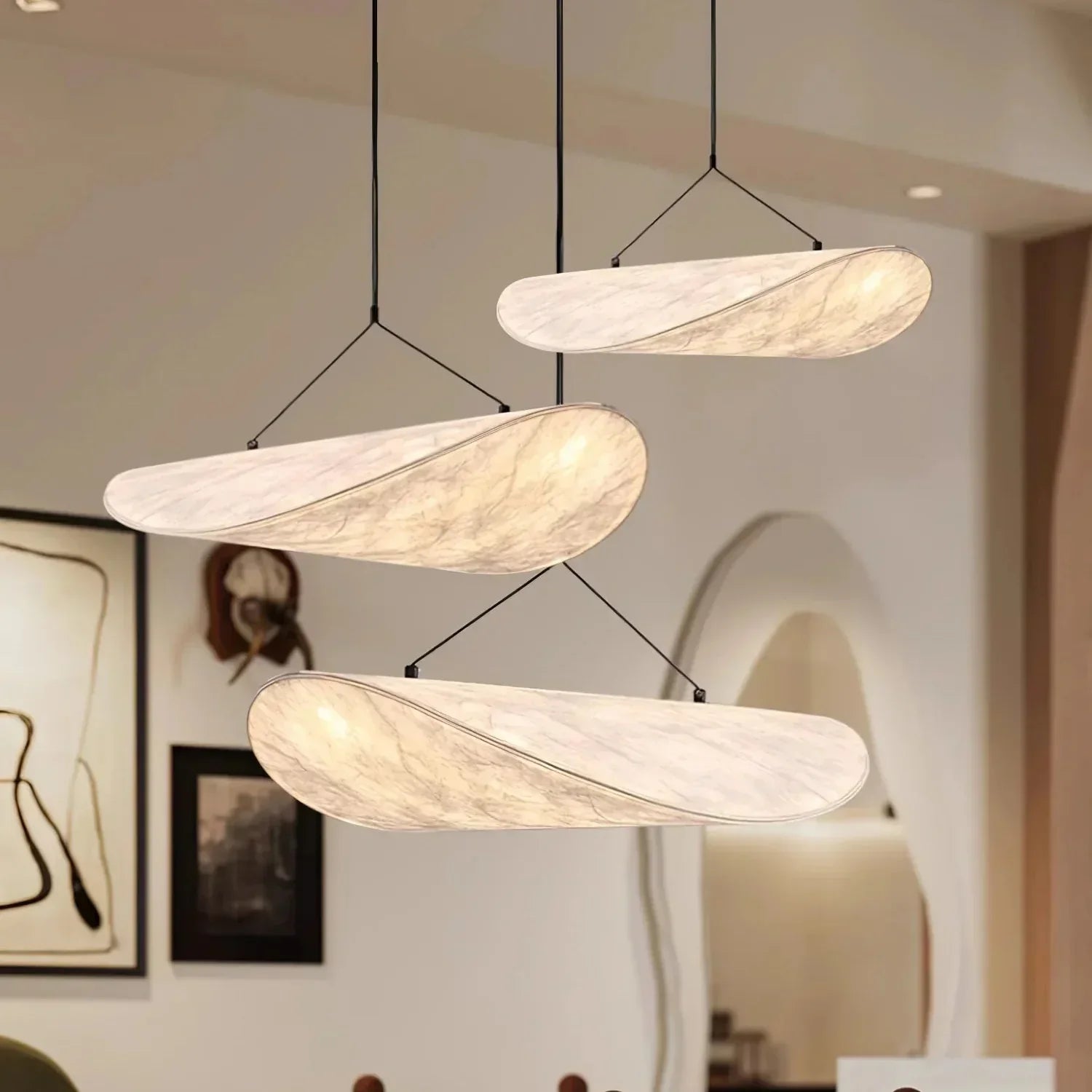Modern Silk Pendant Light For Ceiling With Cloudlike Diffuser And Soft Even Glow For Contemporary Interiors