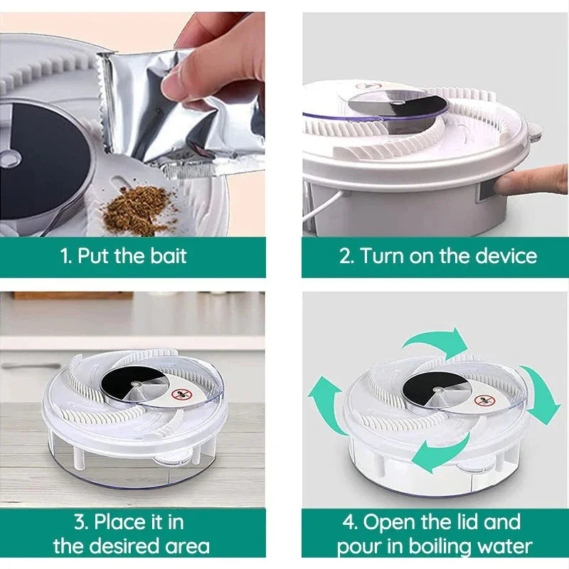 USB Fly Trap For Indoor Use Quiet Insect Catcher With No Chemicals