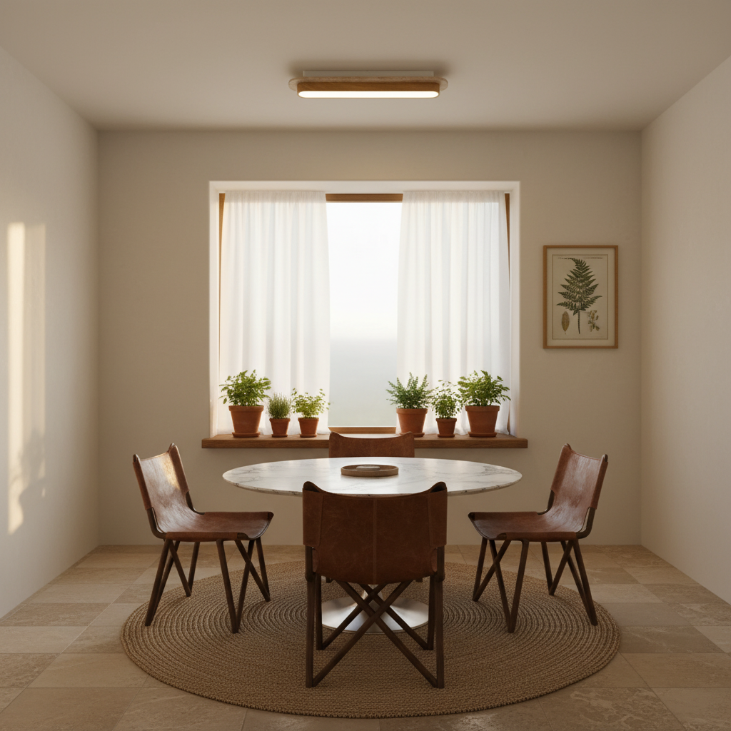 AuroraStone Natural Stone Ceiling Light With A Wood Frame, Flush Mount Fixture For Living Spaces