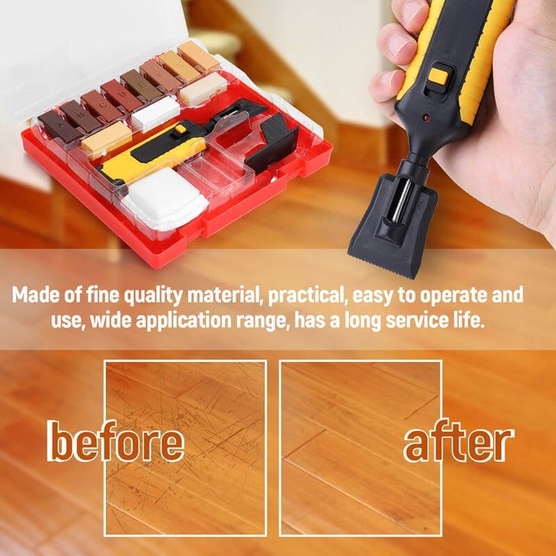 Obnovovač dřevěných povrchů TimberTouch DIY — systém záplat s přizpůsobením barvy na oděrky, rýhy a škrábance