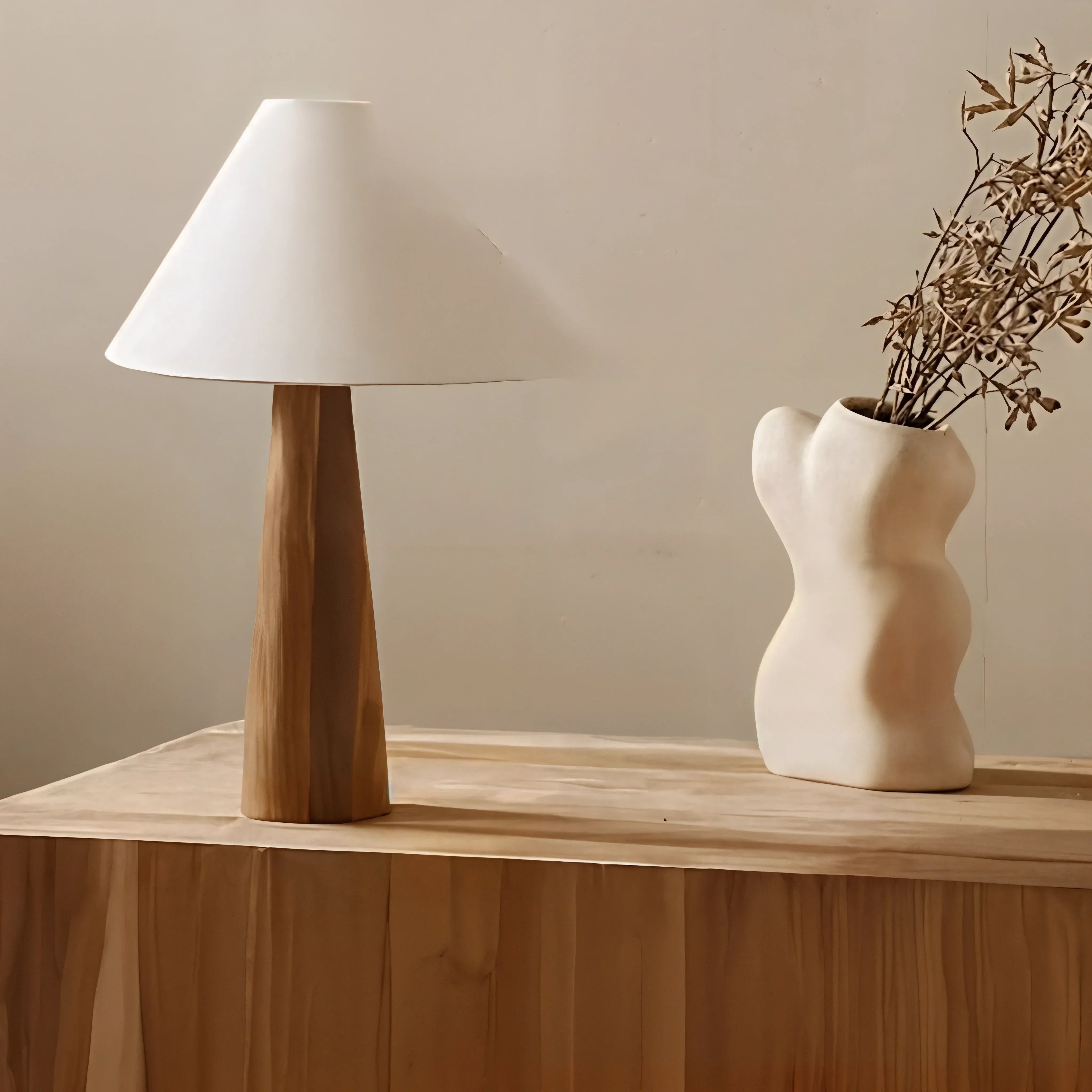 Aurorawood LED Table Lamp For Modern Rooms With Warm Soft Ambient Glow In Contemporary Living Spaces
