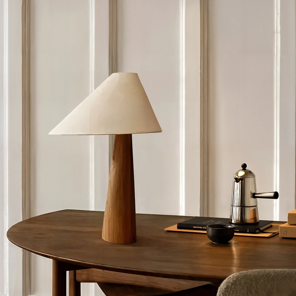 Aurorawood LED Table Lamp For Modern Rooms With Warm Soft Ambient Glow In Contemporary Living Spaces