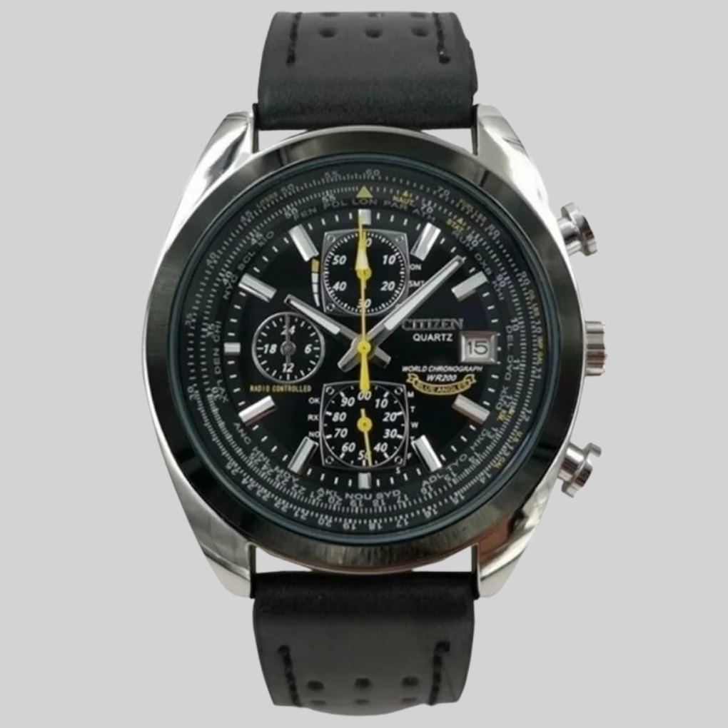 Men's Watch — Quartz Movement, Water Resistant, Round Dial