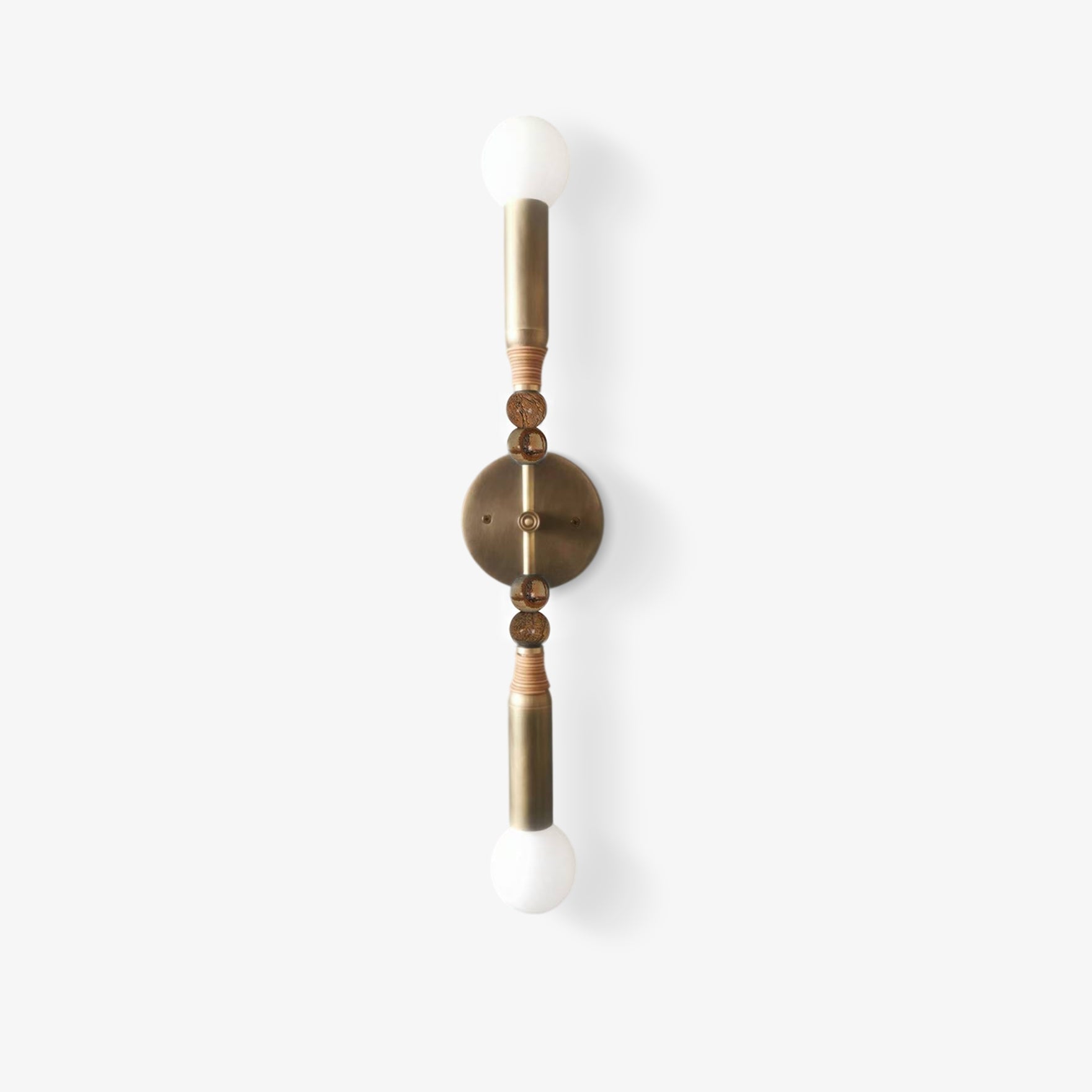 Toam Marble Brass Wall Lamp, Persepolis Inspired, Antique Brass Finish, 18.9 And 27.6 Inch