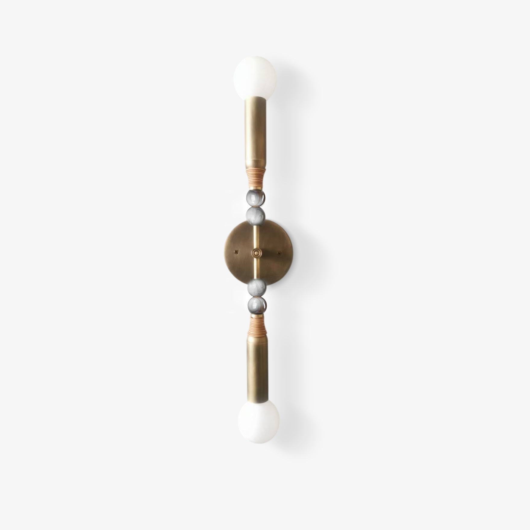 Toam Marble Brass Wall Lamp, Persepolis Inspired, Antique Brass Finish, 18.9 And 27.6 Inch