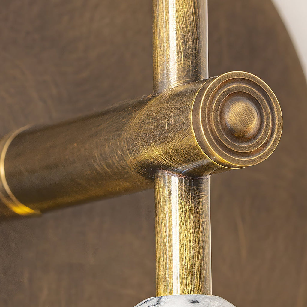 Toam Marble Brass Wall Lamp, Persepolis Inspired, Antique Brass Finish, 18.9 And 27.6 Inch