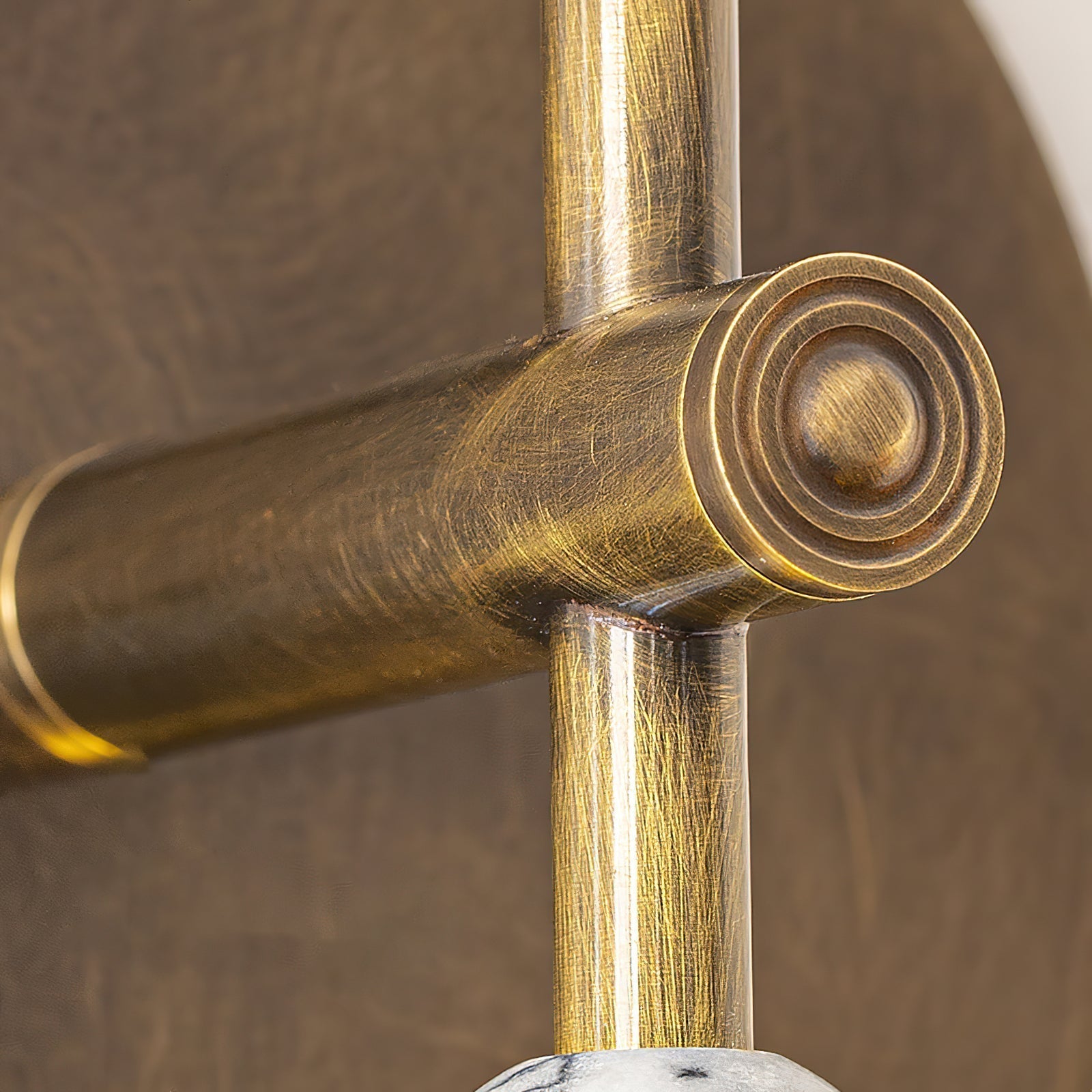 Toam Marble Brass Wall Lamp, Persepolis Inspired, Antique Brass Finish, 18.9 And 27.6 Inch