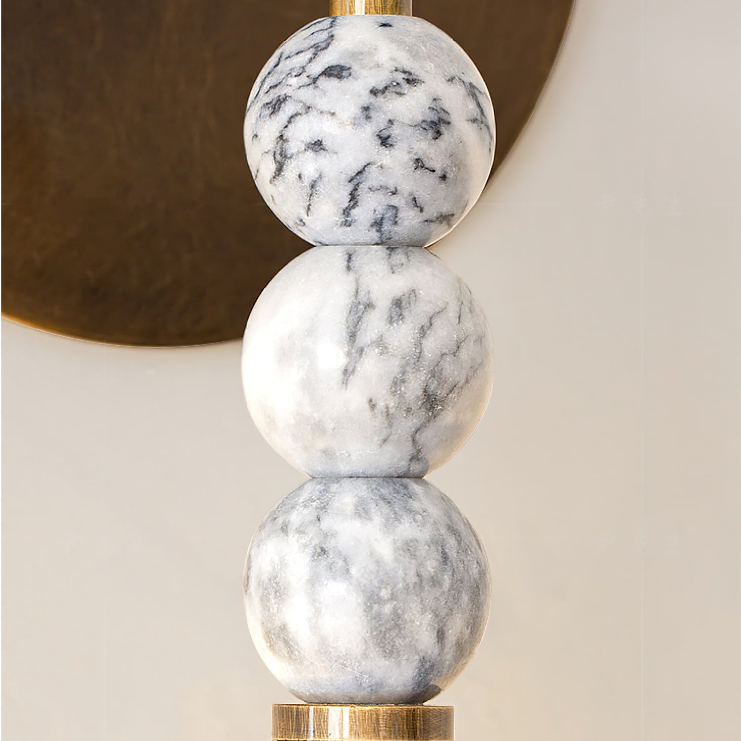 Toam Marble Brass Wall Lamp, Persepolis Inspired, Antique Brass Finish, 18.9 And 27.6 Inch