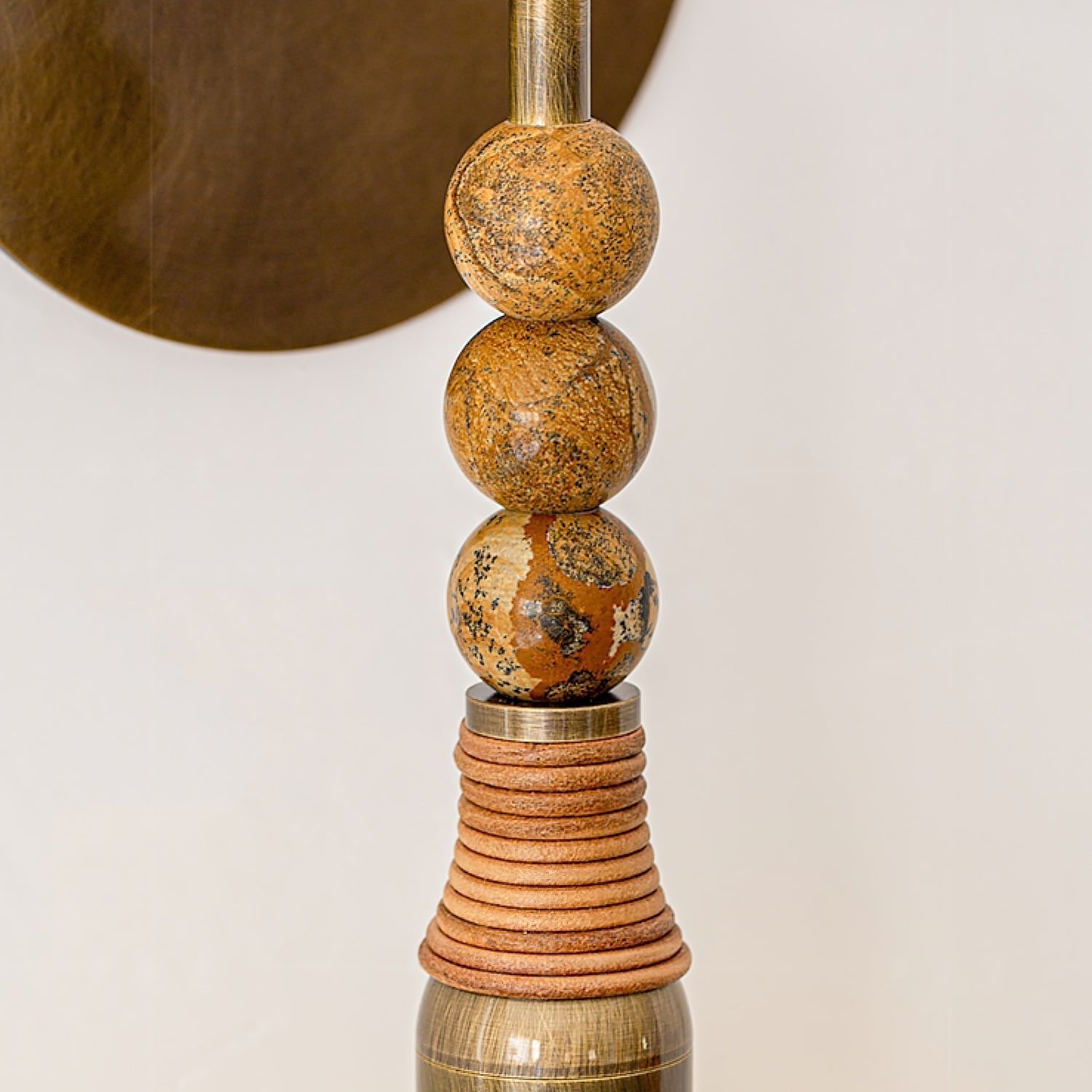 Toam Marble Brass Wall Lamp, Persepolis Inspired, Antique Brass Finish, 18.9 And 27.6 Inch