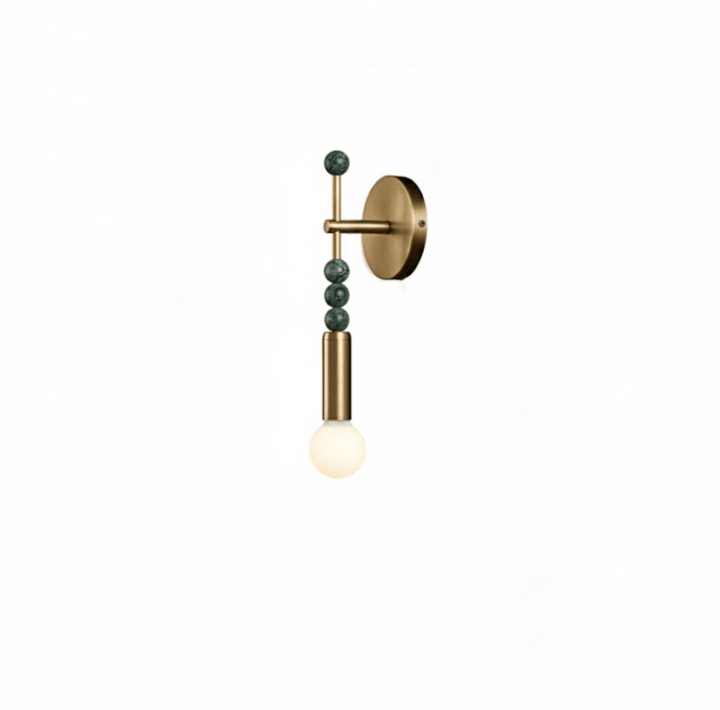 Toam Marble Brass Wall Lamp, Persepolis Inspired, Antique Brass Finish, 18.9 And 27.6 Inch
