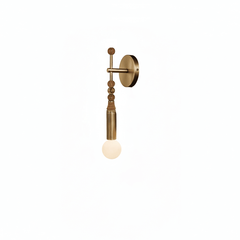 Toam Marble Brass Wall Lamp, Persepolis Inspired, Antique Brass Finish, 18.9 And 27.6 Inch