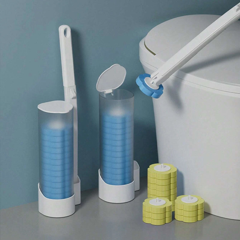 Toilet Brush With Disposable Heads And Holder For Hygienic Cleaning