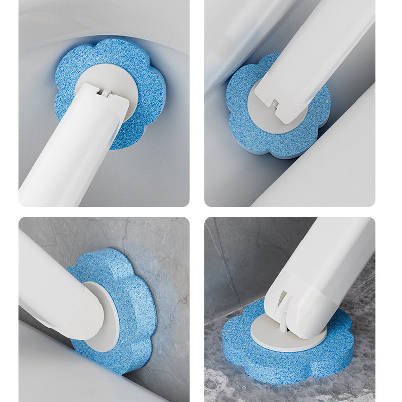 Toilet Brush With Disposable Heads And Holder For Hygienic Cleaning