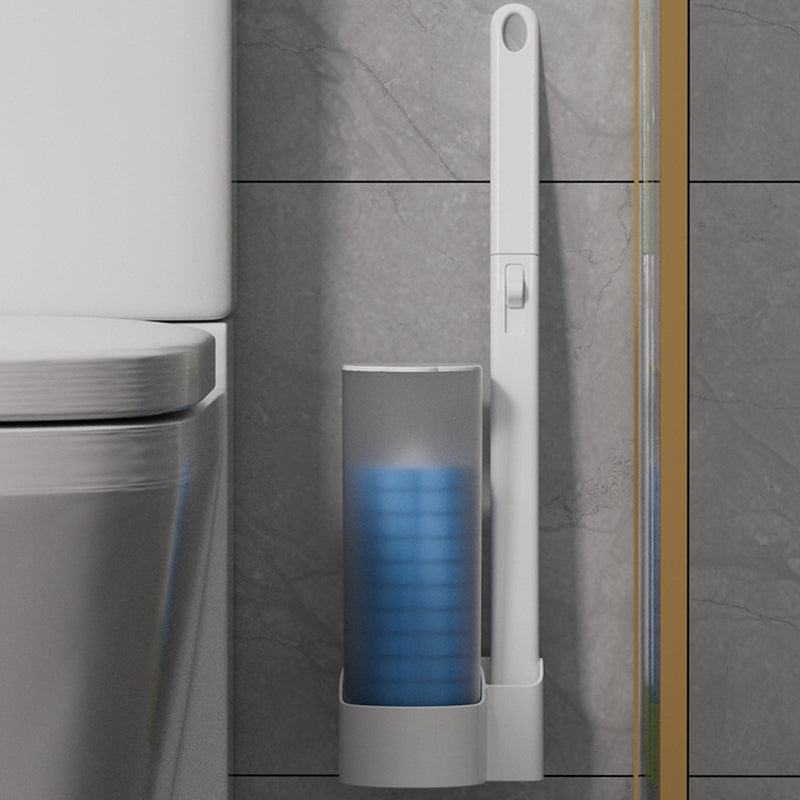 Toilet Brush With Disposable Heads And Holder For Hygienic Cleaning
