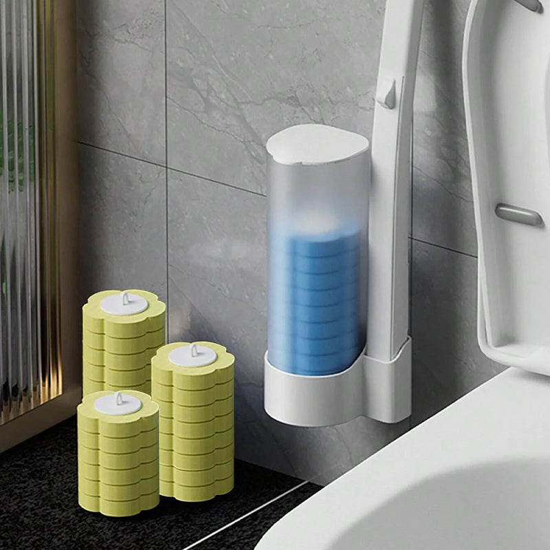 Toilet Brush With Disposable Heads And Holder For Hygienic Cleaning